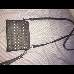 black studded purse or wristlet